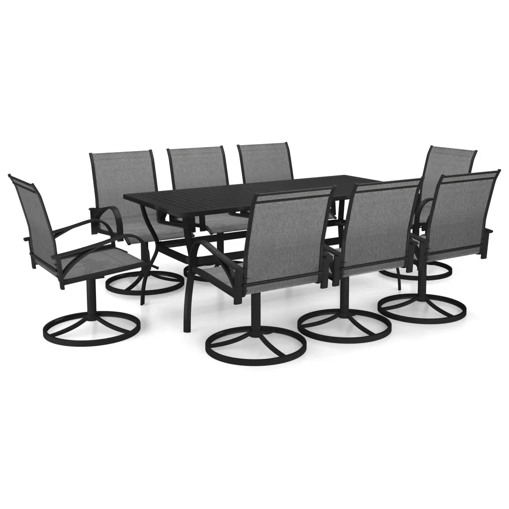 Set da Pranzo da Giardino 9 pz in Textilene e Acciaio cod mxl 35737