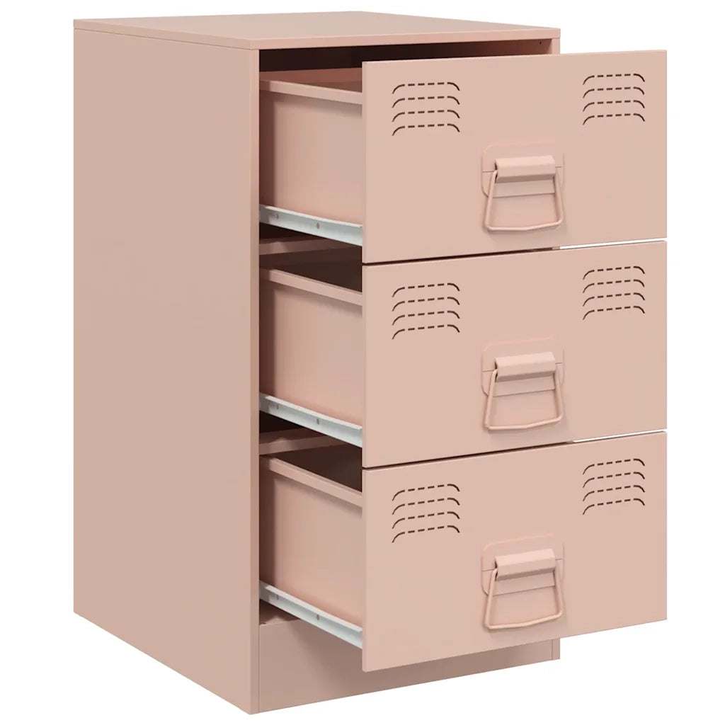 Comodini 2 pz-Set di 2 Tavolino da notte Rosa 34,5x39x62 cm in Acciaio 948538