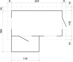 Casetta legno per bambini -  L184xL241xA151cm/ 2.63m2 - Timbela M503