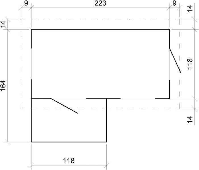 Casetta legno per bambini -  L184xL241xA151cm/ 2.63m2 - Timbela M503