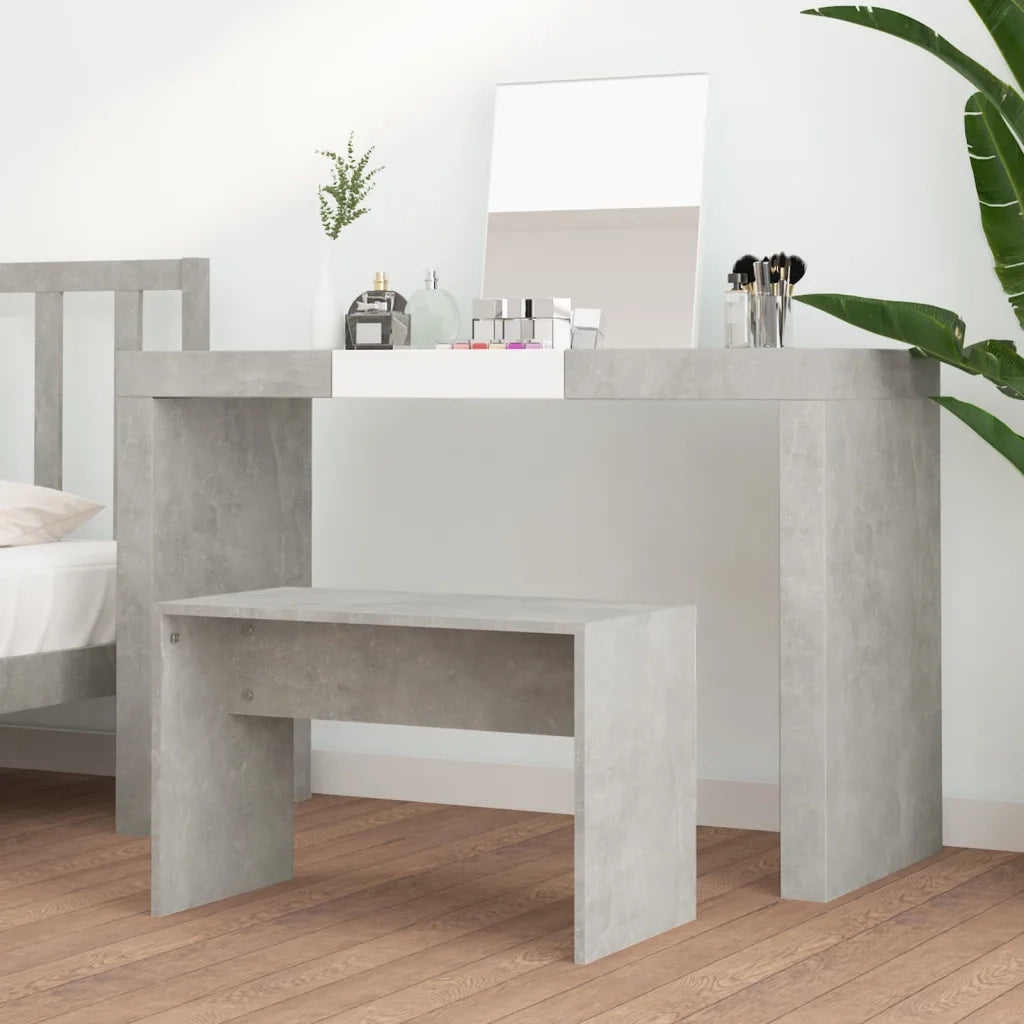 Sgabello Toeletta Grigio Cemento 70x35x45 cm Legno Multistrato 802817