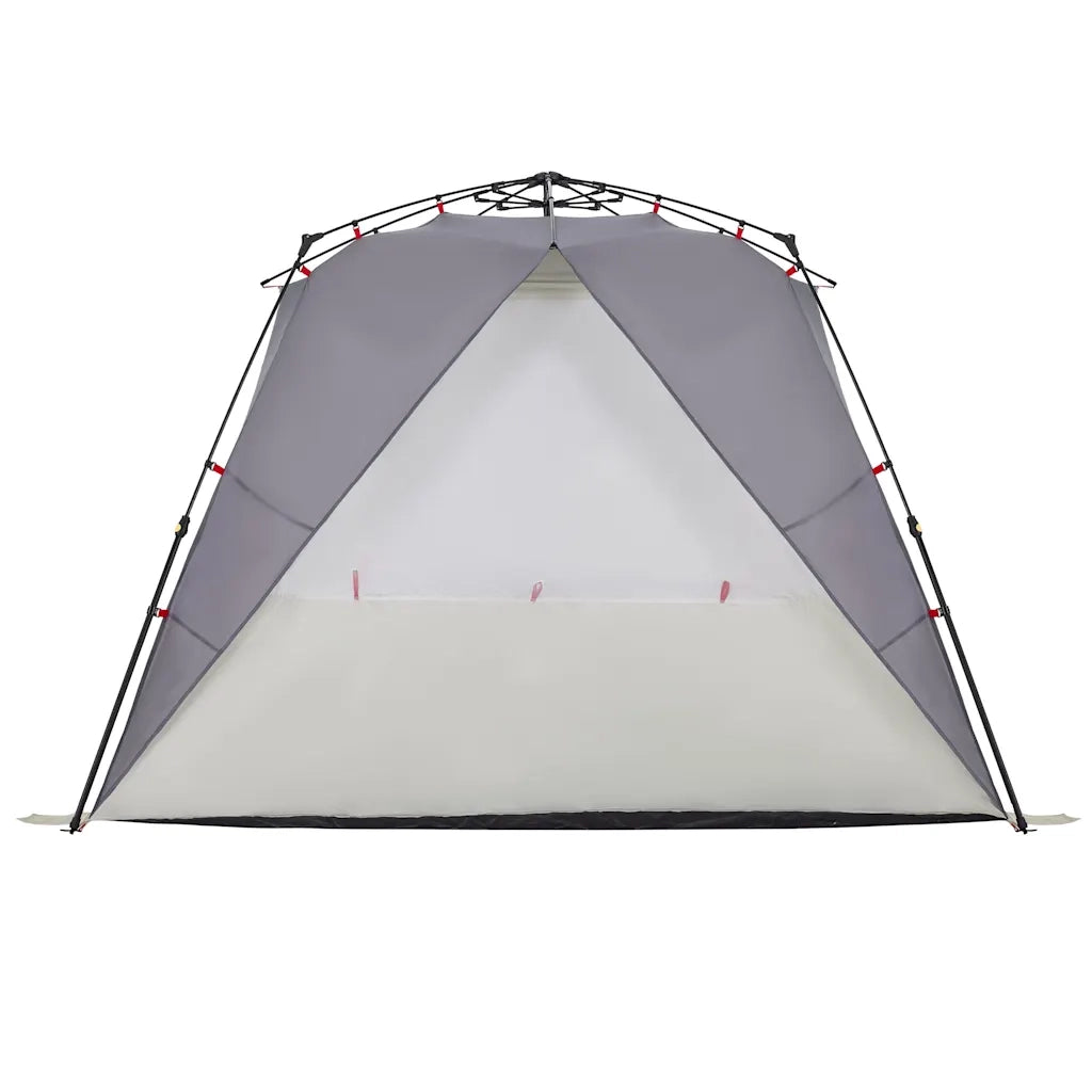 Tenda da Spiaggia 4 Persone Grigio Rilascio Rapido Impermeabile 4005307