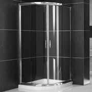 Cabina doccia cromo lucido semicircolare con ante scorrevoli in cristallo temprato *** misure 88-90xh190 cm trasparen...