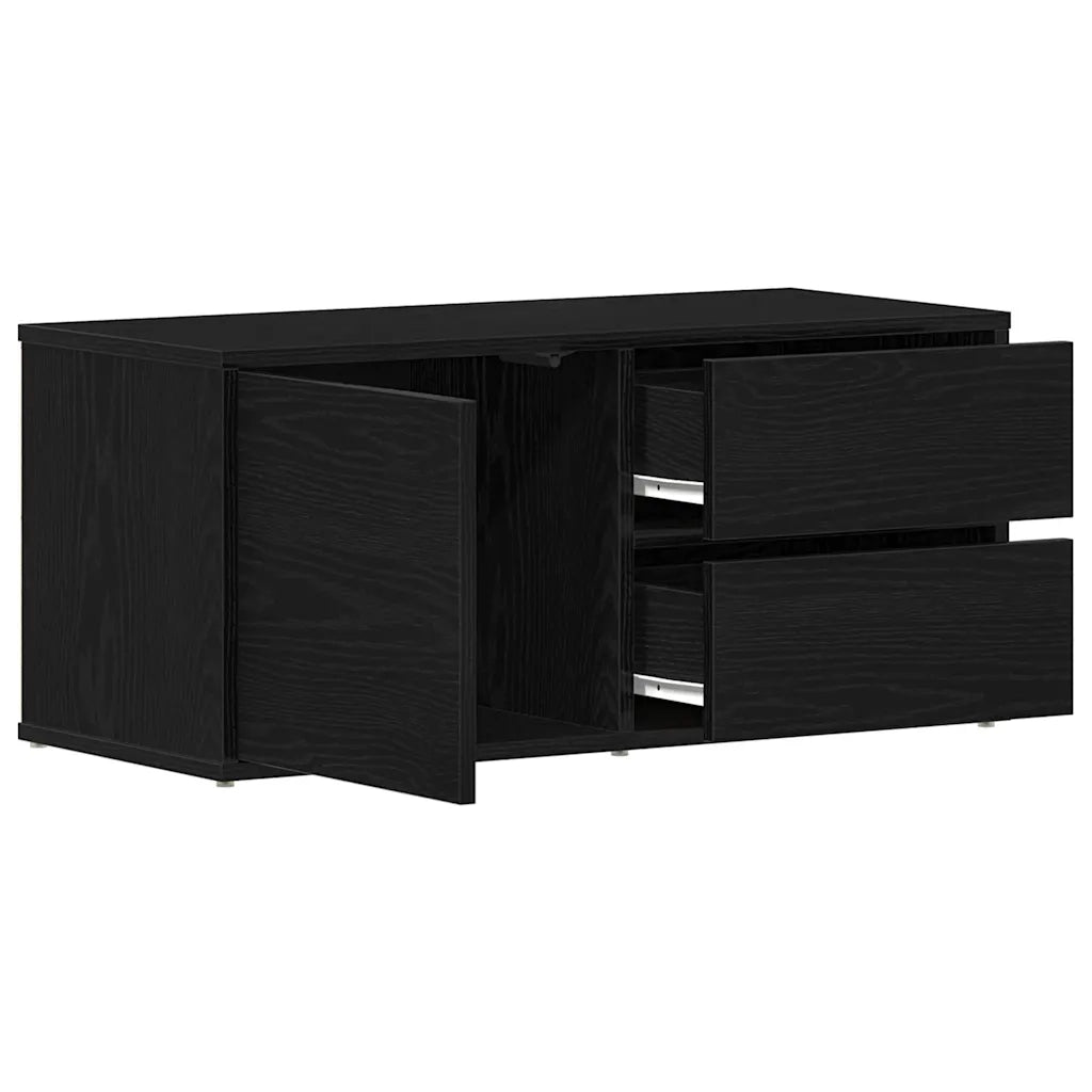 Mobile TV Rovere Nero 80 x 34 x 36 cm Legno multistrato 862483