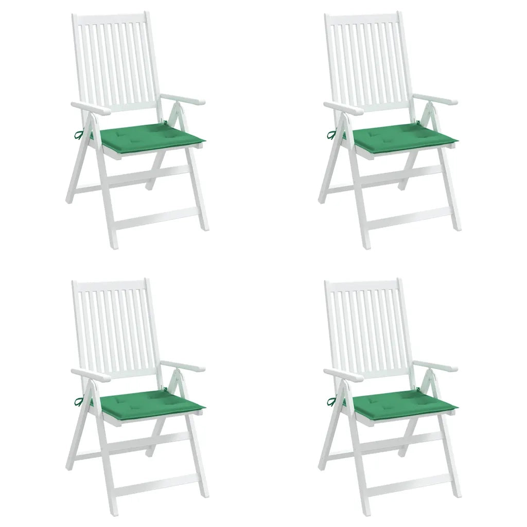 Cuscini per Sedia 4 pz Verdi 40x40x4 cm in Tessuto Oxford 47592