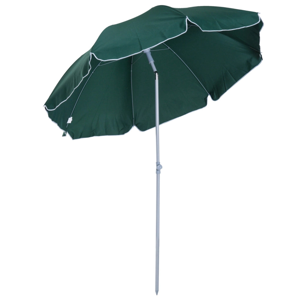 EasyComfort Ombrellone da Esterni 2x2.3 m Portatile e con Tettuccio Inclinabile in Poliestere Verde Scuro
