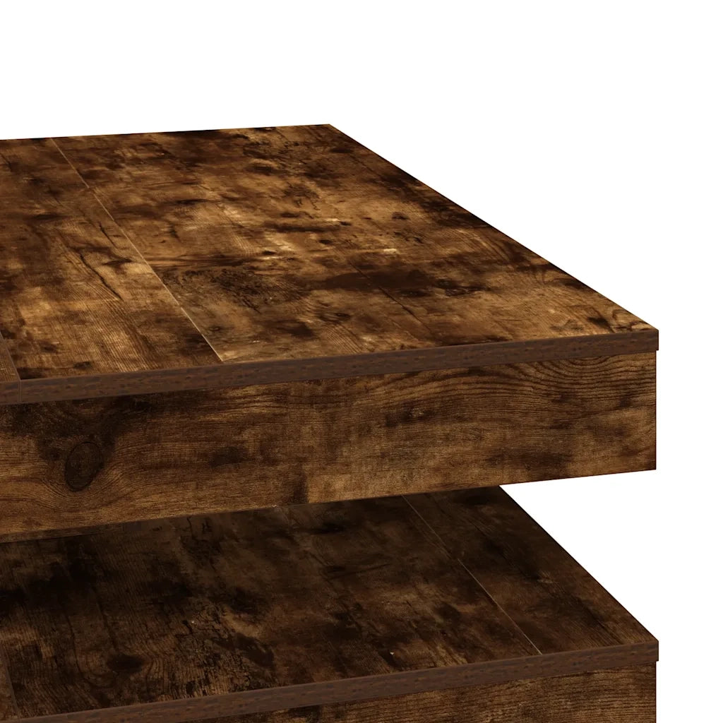 Tavolino da Caff¨¨ Girevole a 360 Gradi-Tavolino da soggiorno Rovere 90x90x34,5 cm