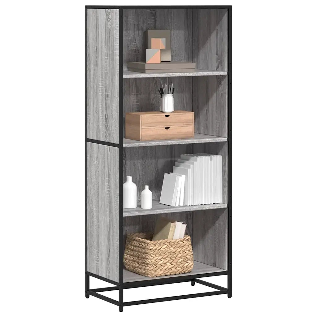 Libreria-Scaffale per Libri-Mobile di Stoccaggio Grigio Sonoma 60x35x139 cm in Truciolato