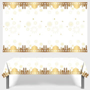 Tappeti da tavolo per la festa di Eid Mubarak - Set di 2 - Bianco - 130 x 220 cm - Rettilineo - Plastica - Decorazioni Luna e Stelle - Festa islamica - Grande assortimento