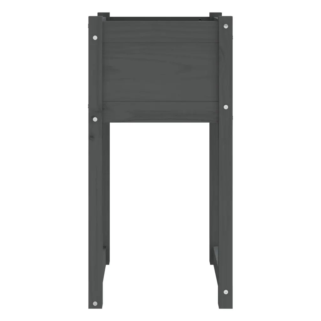 2 pz Fioriere | Cassetta per fiori | Vaso Grigio 40x40x81 cm in Legno Massello di Pino