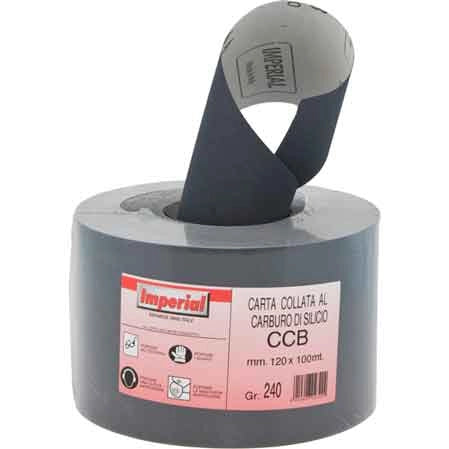 CARTA ABRASIVA 'CCB' Grana 240 - rotolo mm 120x100 mt - 100 metrilineari- IMPERIAL ABRASIVI