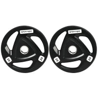 Set di 2 Dischi Pesi da 20kg in Acciaio con Rivestimento in Gomma per Bilanciere