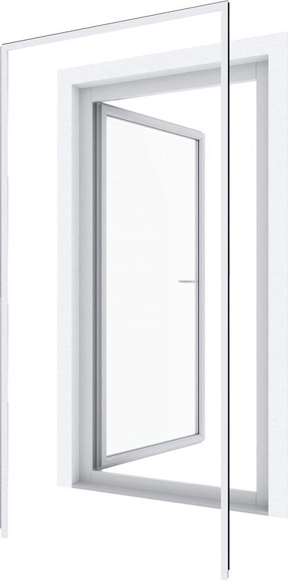 Kit di montaggio senza foratura per finestre, protezione dagli insetti, dimensioni 125 x 245cm, bianco