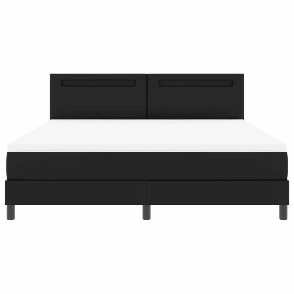 Letto a molle con strisce LED Nero 180 x 200 cm Pelle sintetica 3339060