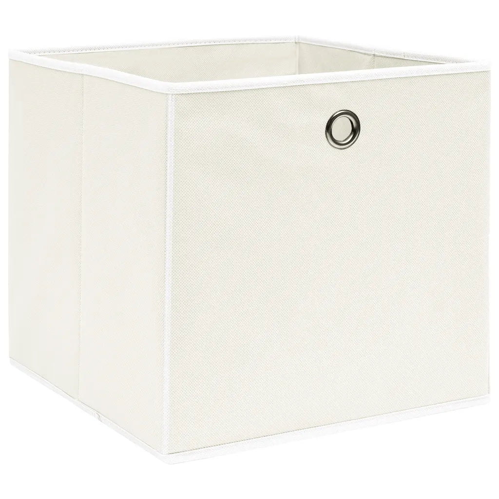 Scatole Portaoggetti 4pz Bianche 32x32x32 cm Tessuto 288349