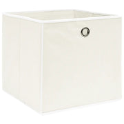 Scatole Portaoggetti 4pz Bianche 32x32x32 cm Tessuto 288349