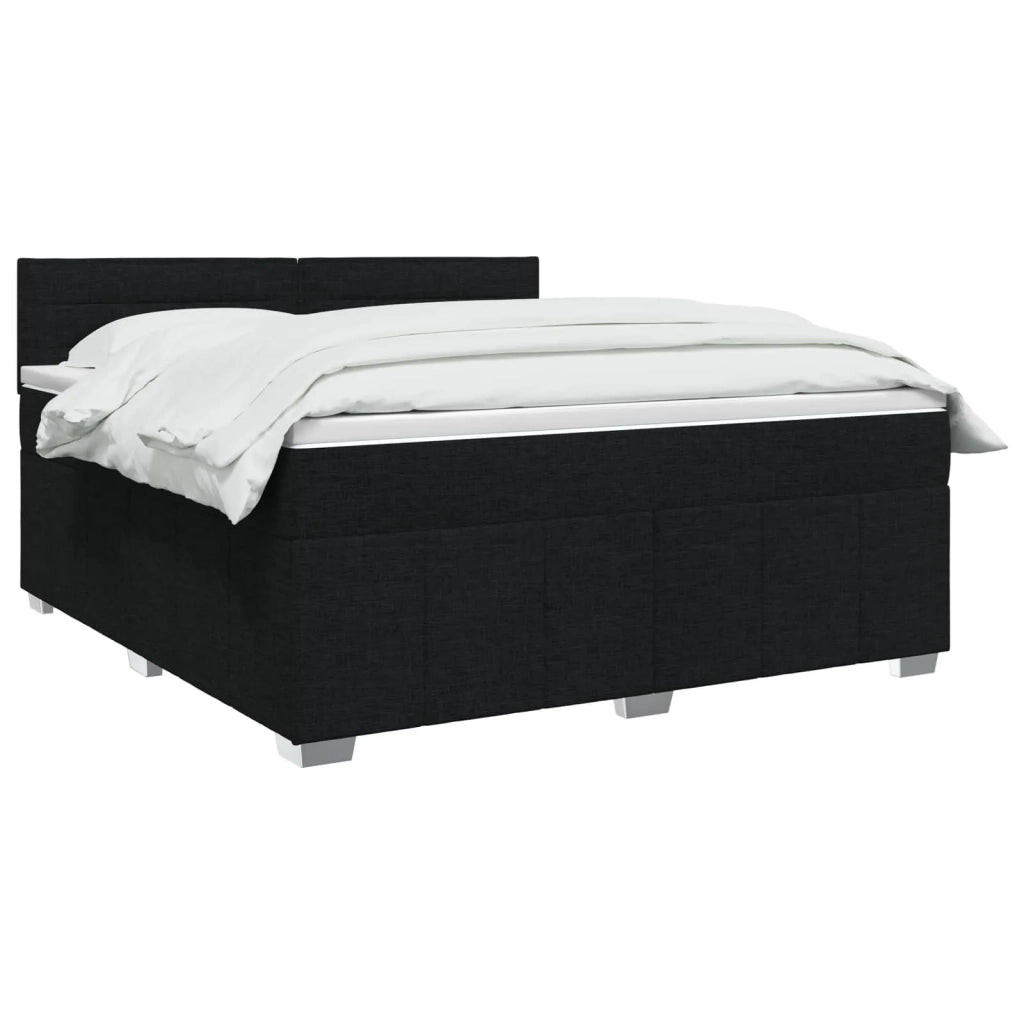 Letto box spring con materasso Nero 140 x 190 cm Tessuto 3451201