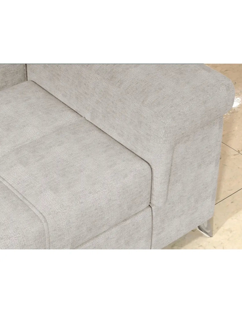 Divano angolare convertibile PALAZZO 4 posti beige - angolo destro con vano contenitore