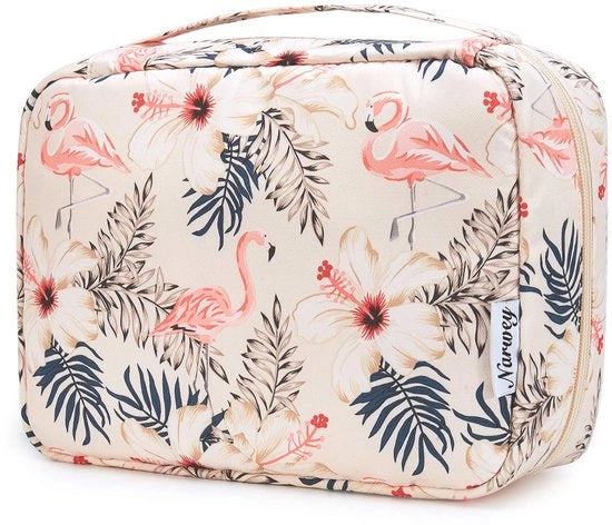 Toilette per donne - Toilette appesa, toilette per donne e uomini, borsa cosmetica - sacchetto da bucato (Flamingo)