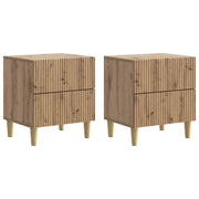 Armadio da Notte 2 pcs Rovere Artigianale 43 x 34,5 x 48 cm