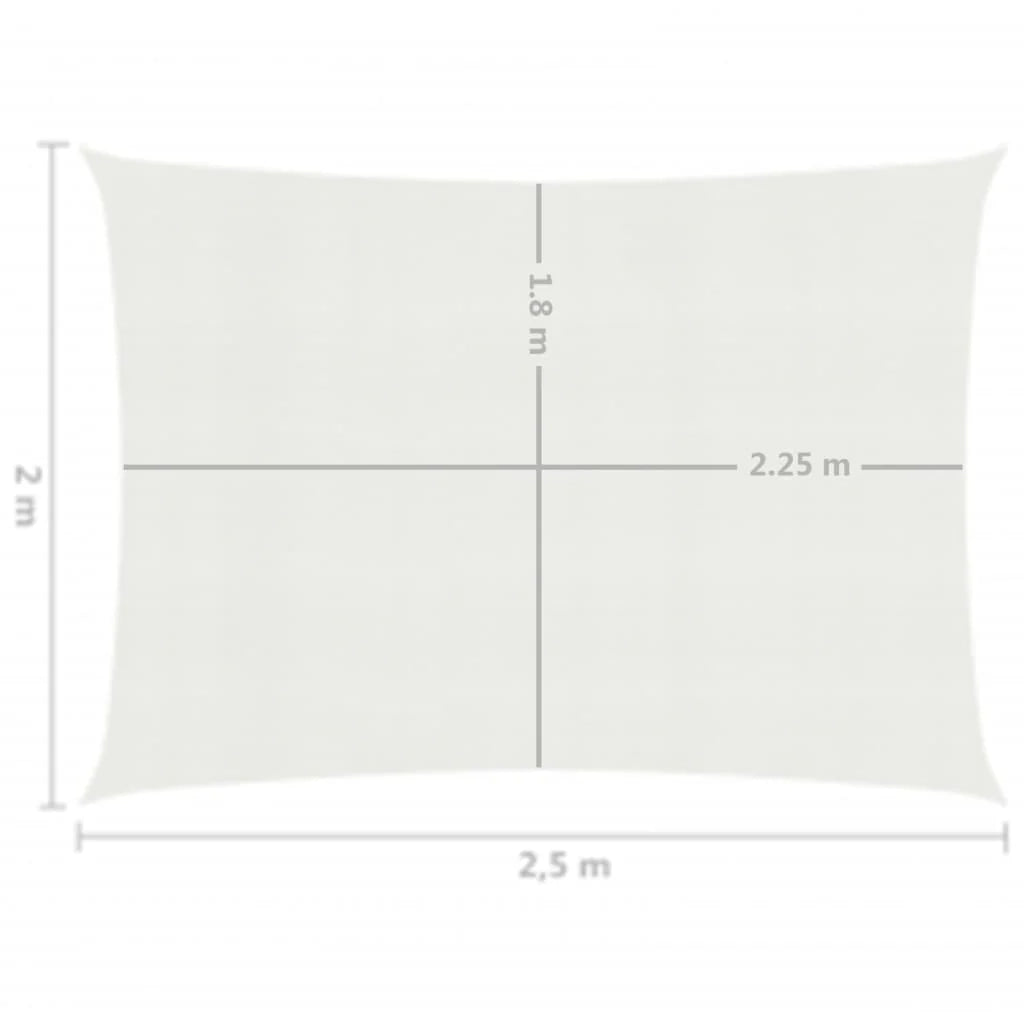 Vela ombreggiante 160 g/m² 2 x 2,5 m HDPE bianco 02_0009004