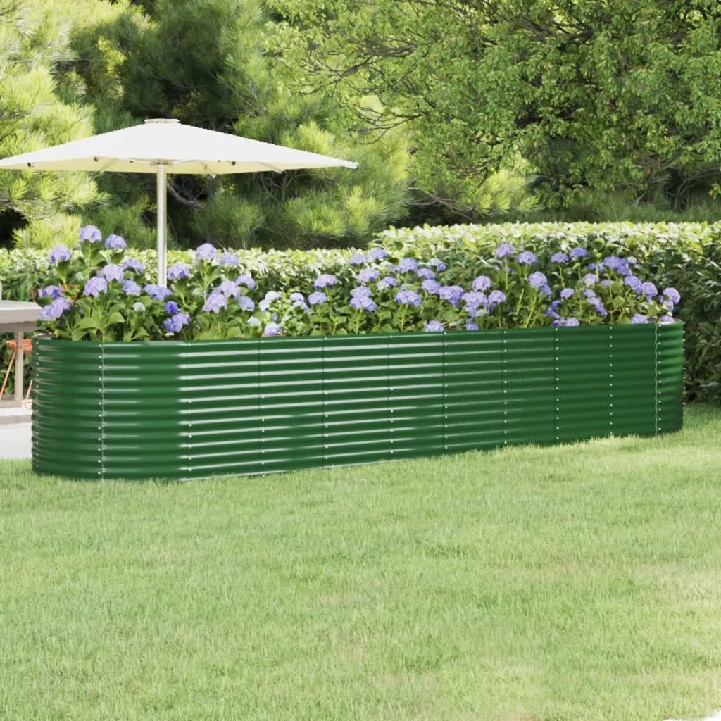Letto Giardino Acciaio Zincato 396x100x68 cm Verde 319073