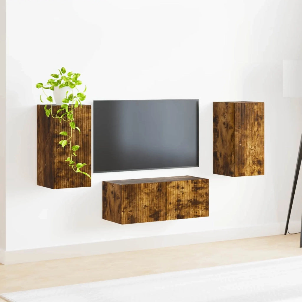 Set mobile TV 6 pcs Rovere fumé Legno multistrato