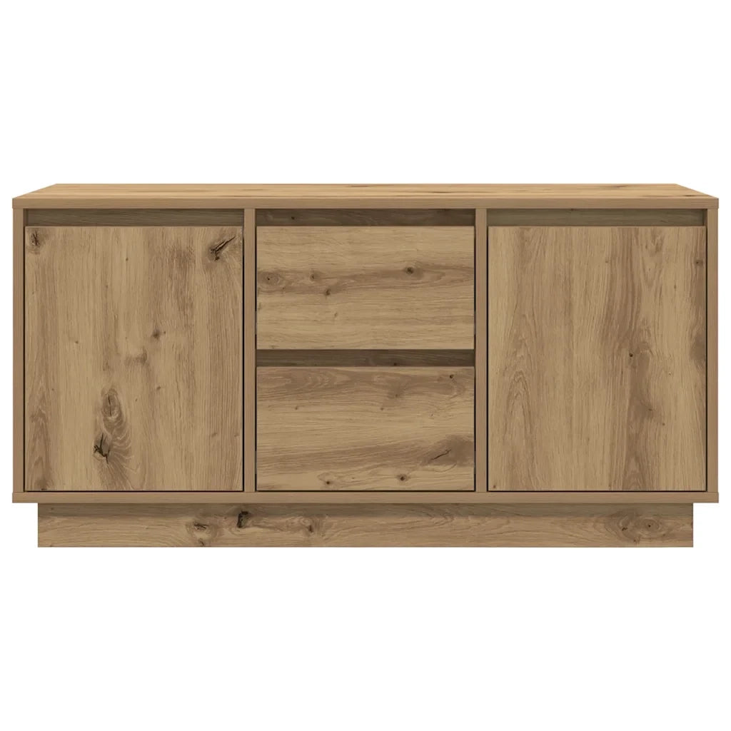 Mobile porta TV con illuminazione a LED e ampio vano contenitore 100 x 41 x 50 cm finitura in rovere composito realizzato artigianalmente 02_0051625