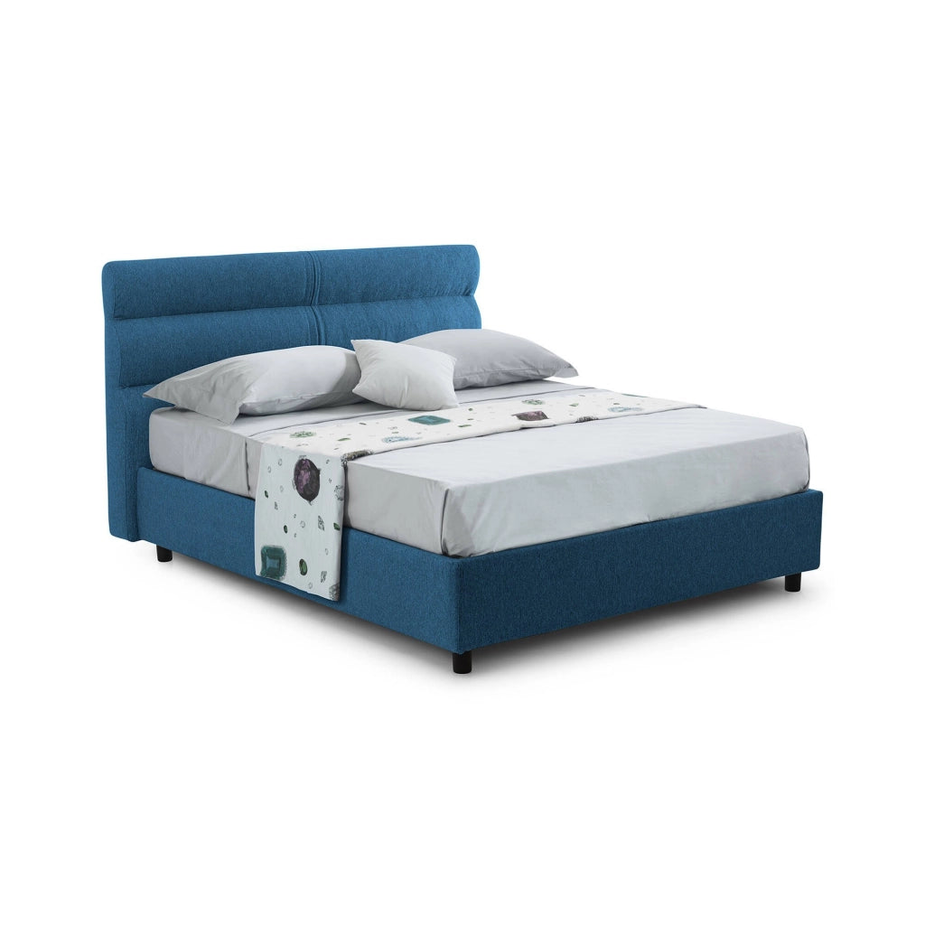 Brivio, Letto Piazza e Mezza Sfoderabile Made in Italy, blu