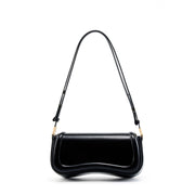 Borsa a tracolla da donna in vera pelle nera
