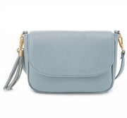 Borsa da Spalla Crossover per Donna con Cappuccio Trendy e Pizzo in Pelle Vegan, Blu