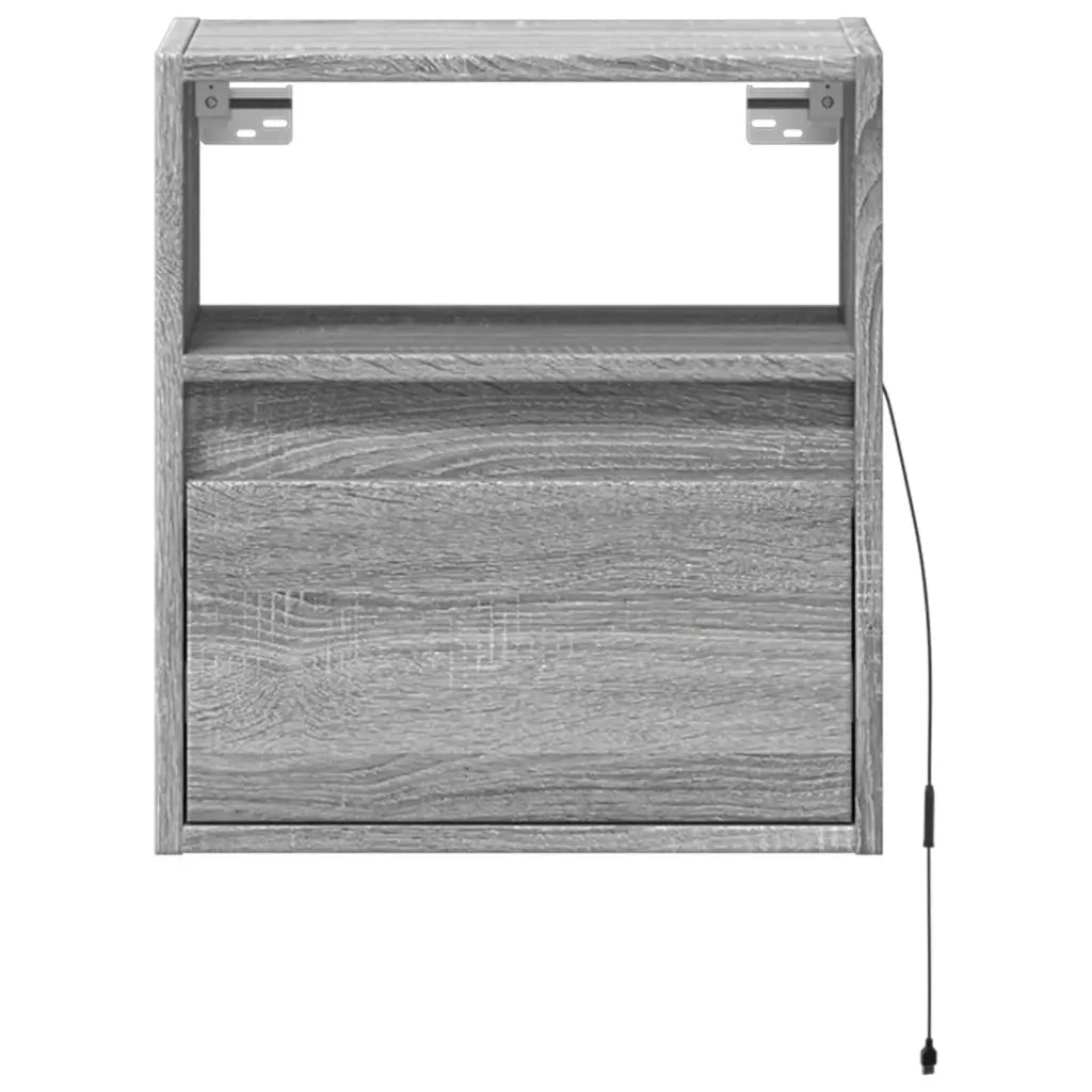 Mobili TV a Parete con Luci LED 2pz Grigio Sonoma 41x31x45 cm