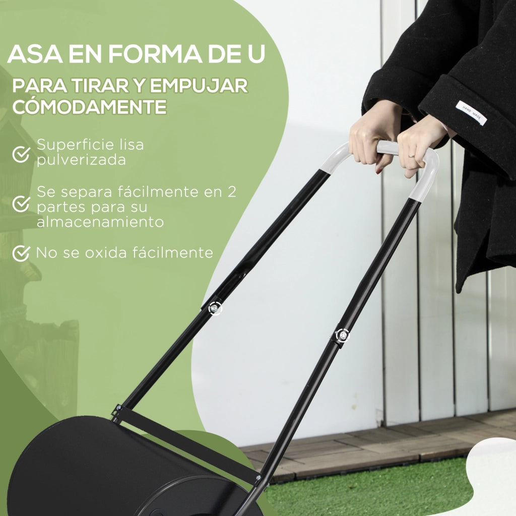 Rullo Compattatore per Prato Giardino ¨C Xylo ¨C Acciaio 38L ¦µ50x32cm