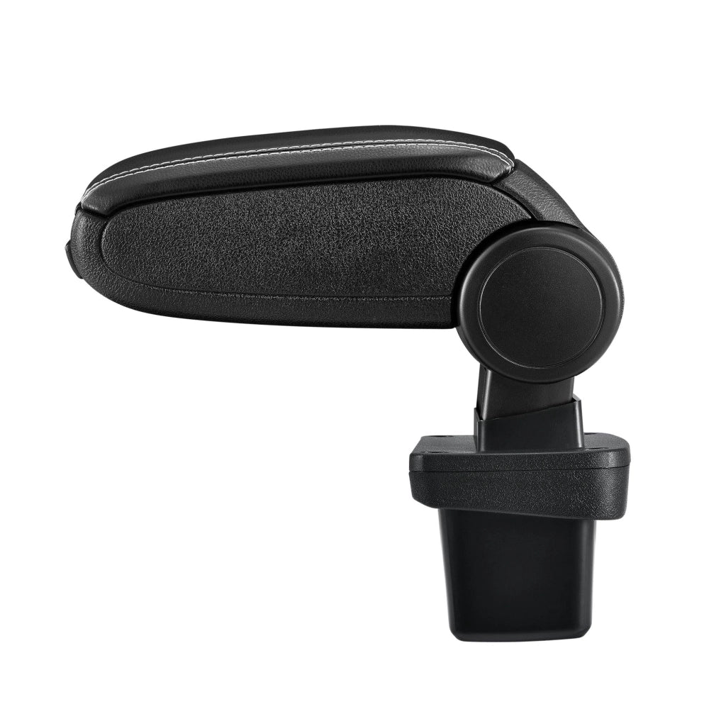 Bracciolo centrale per VW Golf 7 con scomparto imbottito in similpelle nera con cuciture bianche 03_0000740