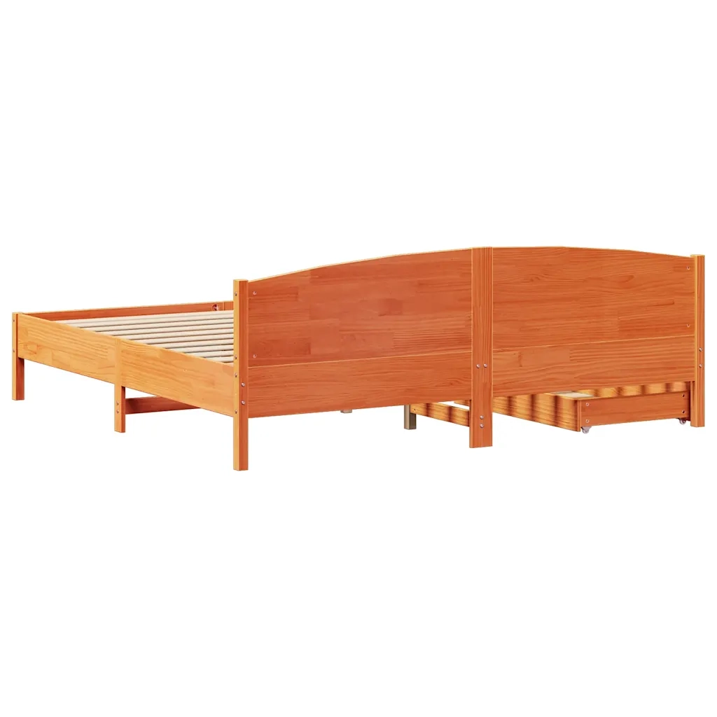 Letto matrimoniale | Letto per adulti | Letto senza Materasso Marrone Cera 200x200 cm in Legno di Pino