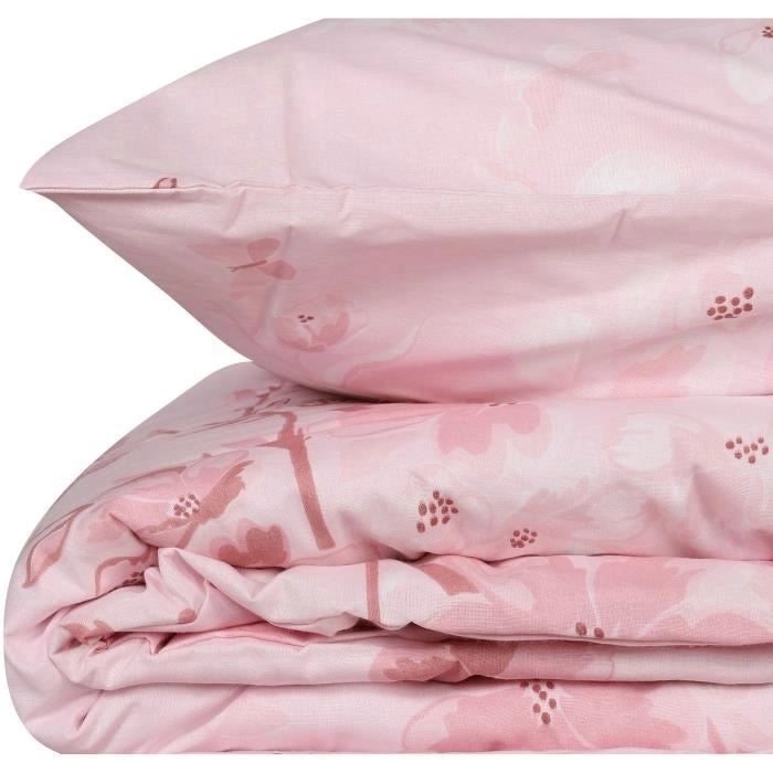Completo letto - 1 copripiumino 220 x 240 cm + 2 federe 60 x 60 cm - 100% cotone rinforzato - Rosa