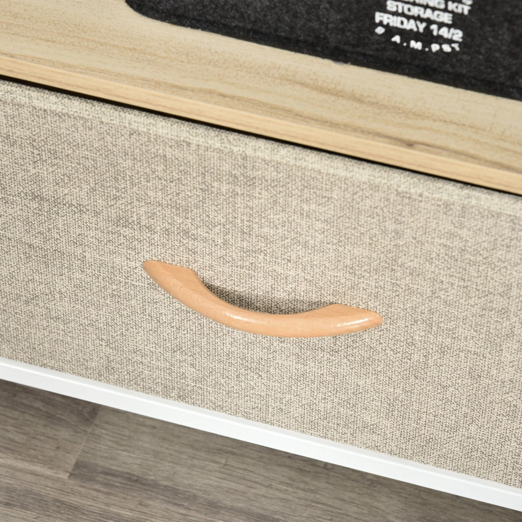 Mobile TV da 47" con Cassetti in Tessuto 98x29x56cm Colore Legno