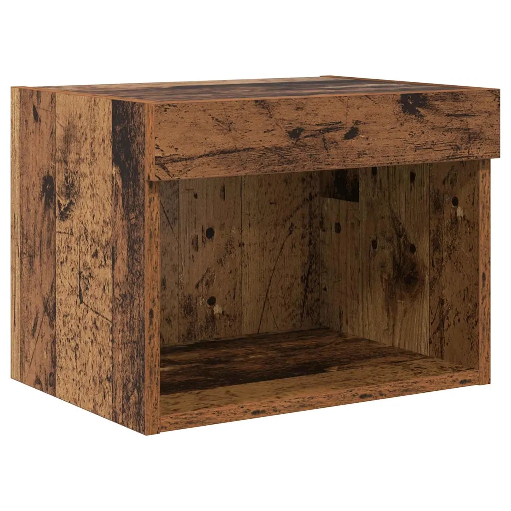 Set di Mobiletto da TV a Parete con led 5 pz-Credenza per TV sospesa Legno vecchio