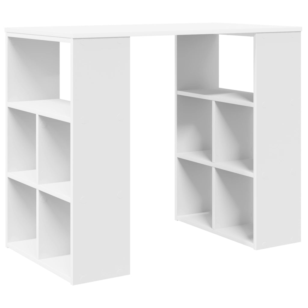 Scrivania Angolare Bianca Bianca MDF Media Storage