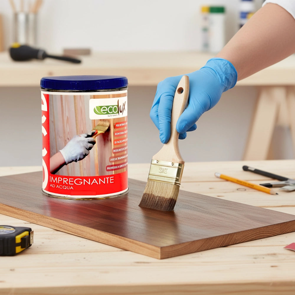 Ecolux impregnante fondo protettivo acrilico pigmentato noce scuro per legno *** formato 0,750 lt, confezione 1