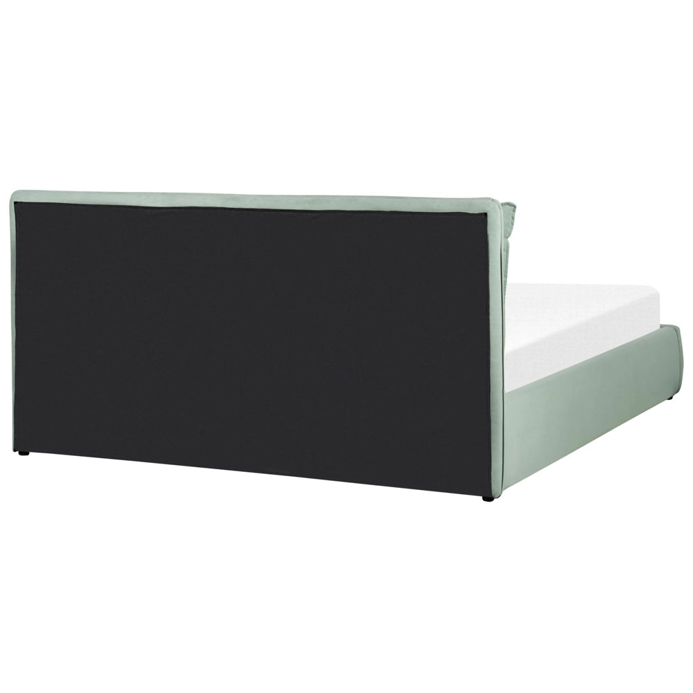 Letto matrimoniale colore verde menta con vano contenitore 180 x 200 cm camera da letto moderna