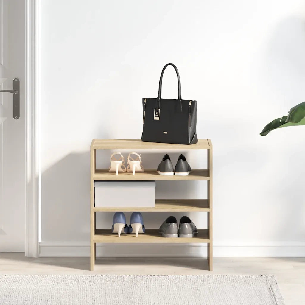Scarpiere 2 pz Impilabili-Set di 2 Scaffale per scarpe Rovere Sonoma 60x30x30,5 cm