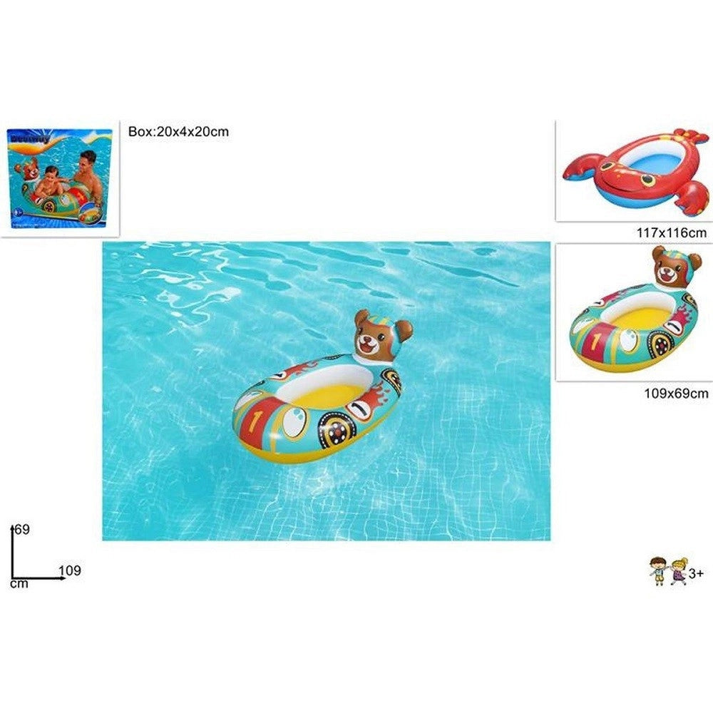 Trade Shop - Canottino Canotto Aragosta 117x116cm / Orso 109x69cm Bambini Piscina Mare 34170 -