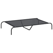 Cuccia per Cani Rialzata Nera 130x80x20 cm Textilene e Acciaio CFW3116945