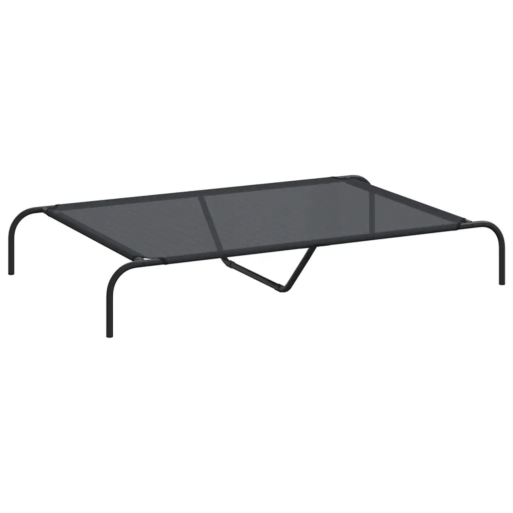 Cuccia per Cani Rialzata Nera 130x80x20 cm Textilene e Acciaio CFW3116945