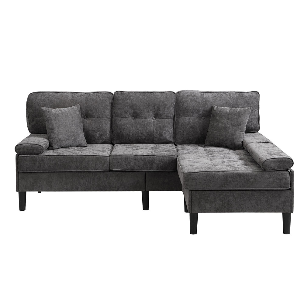 Divano angolare in velluto modulare - Xylo - Larghezza 195 cm, con chaise longue e funzione letto