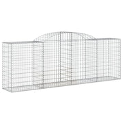 Gabbione recinto a gabbia muro di contenimento ad arco 300 x 50 x 100/120 cm ferro zincato argento 02_0040058