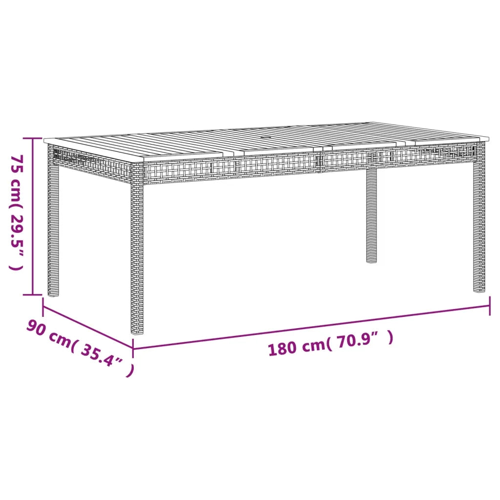 Set da Pranzo da Giardino 7 pz con Cuscini in Polyrattan Grigio 3213573