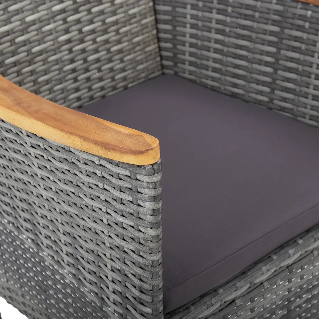 Set Mobili da Pranzo per Giardino 3 pz | Set Salotto da Giardino Grigio