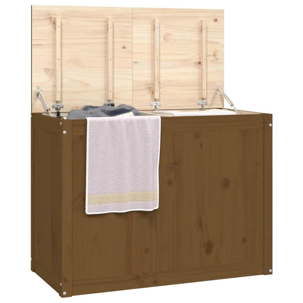 Contenitore per Bucato Ambra 88,5x44x66 cm Legno Massello Pino 823572